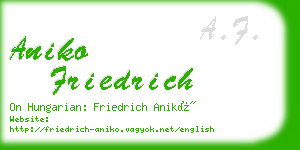aniko friedrich business card